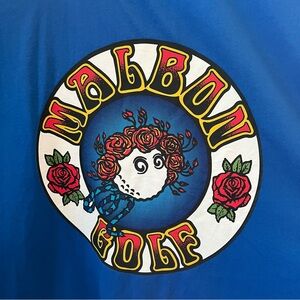 Malbon Golf Grateful Dead Pocket T-shirt Blue m Cotton Double Sided Graphic Rose